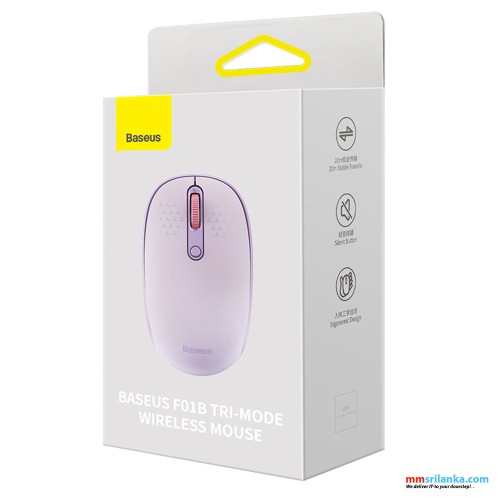  Baseus F01B Creator Tri-Mode Bluetooth & Wireless Mouse Nebula Purple (6M)